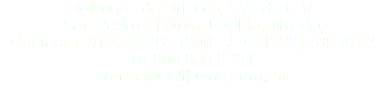 Delijugos de Oriente, S.A. de C.V. San Pedro Cholula, Puebla, México Contacto: 01(222) 285 1200 / 01 (222) 285 8752 01 800 830 3354 ventas@delijugos.com.mx